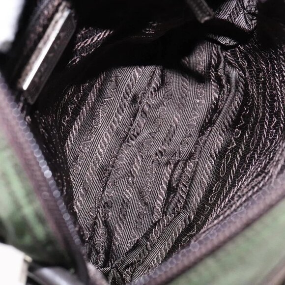 PRADA Shoulder Bag Nylon Khaki Silver Auth sw1198 - Picture 12 of 16